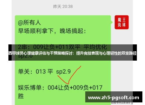 西甲球员心理健康评估与干预策略探讨:提升竞技表现与心理韧性的双重路径 西甲球员心理健康评估与干预策略探讨:提升竞技表现与心理韧性的双重路径